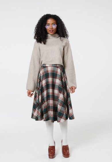Sophie Skirt Green and White Check – Skirt | Kitty Darling