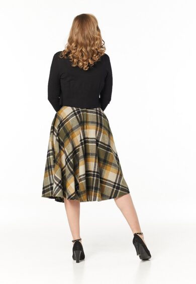 Sophie Skirt Khaki Check – Skirt | Kitty Darling