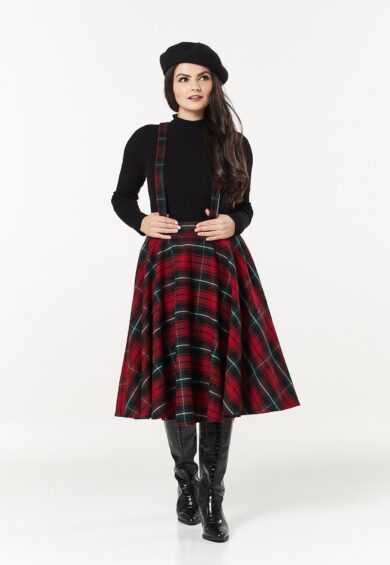 Sophie Skirt Red and Dark Green – Skirt | Kitty Darling