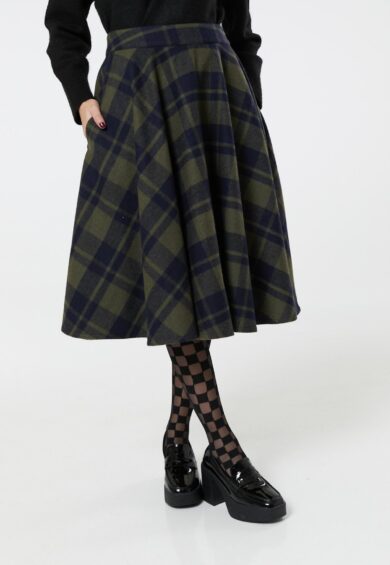 Sophie Skirt Sage Green Check – Skirt | Kitty Darling