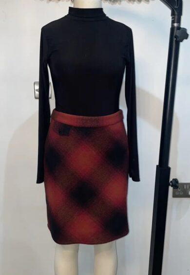 Wendy Short A Line Red And Black Tartan Woollen Skirt – Skirt | Kitty Darling