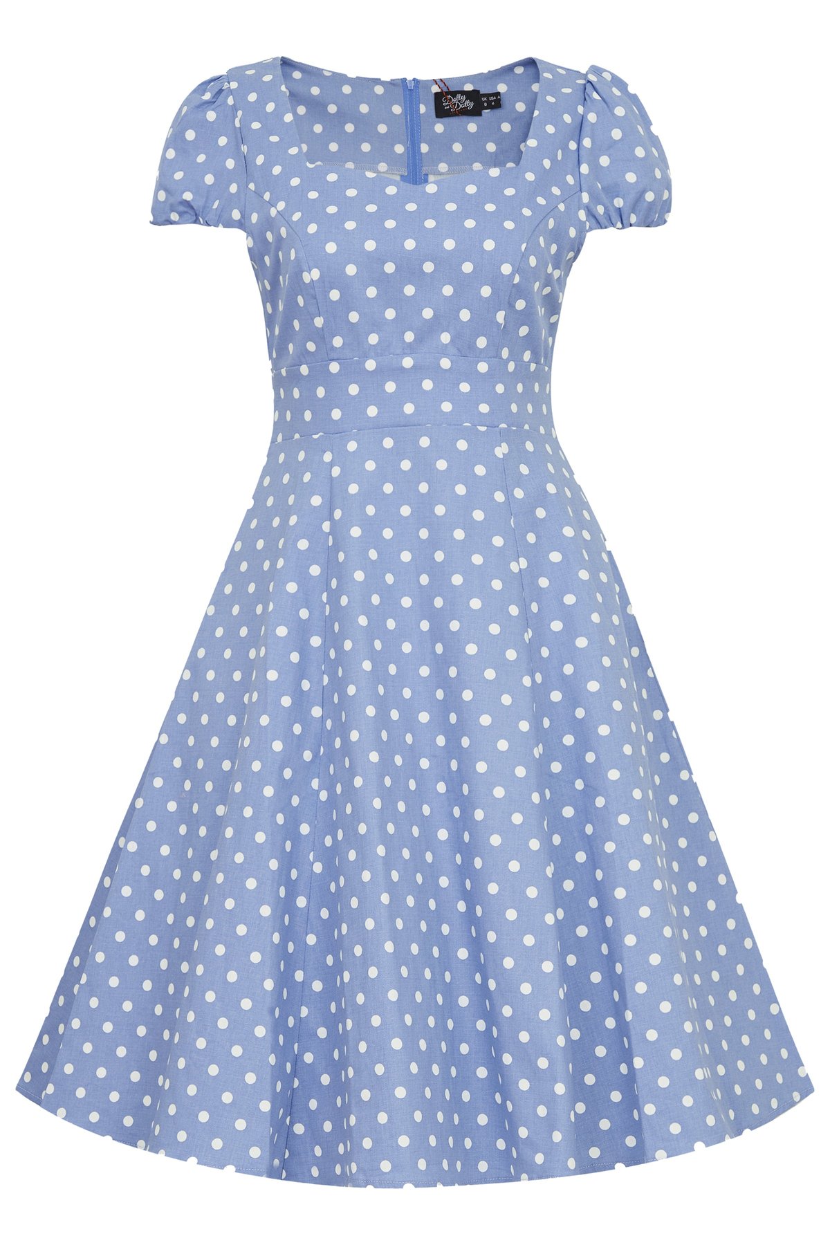 Claudia Polka Dot Dress in Light Blue 2 Claudia Polka Dot Dress in Light Blue - Image 2