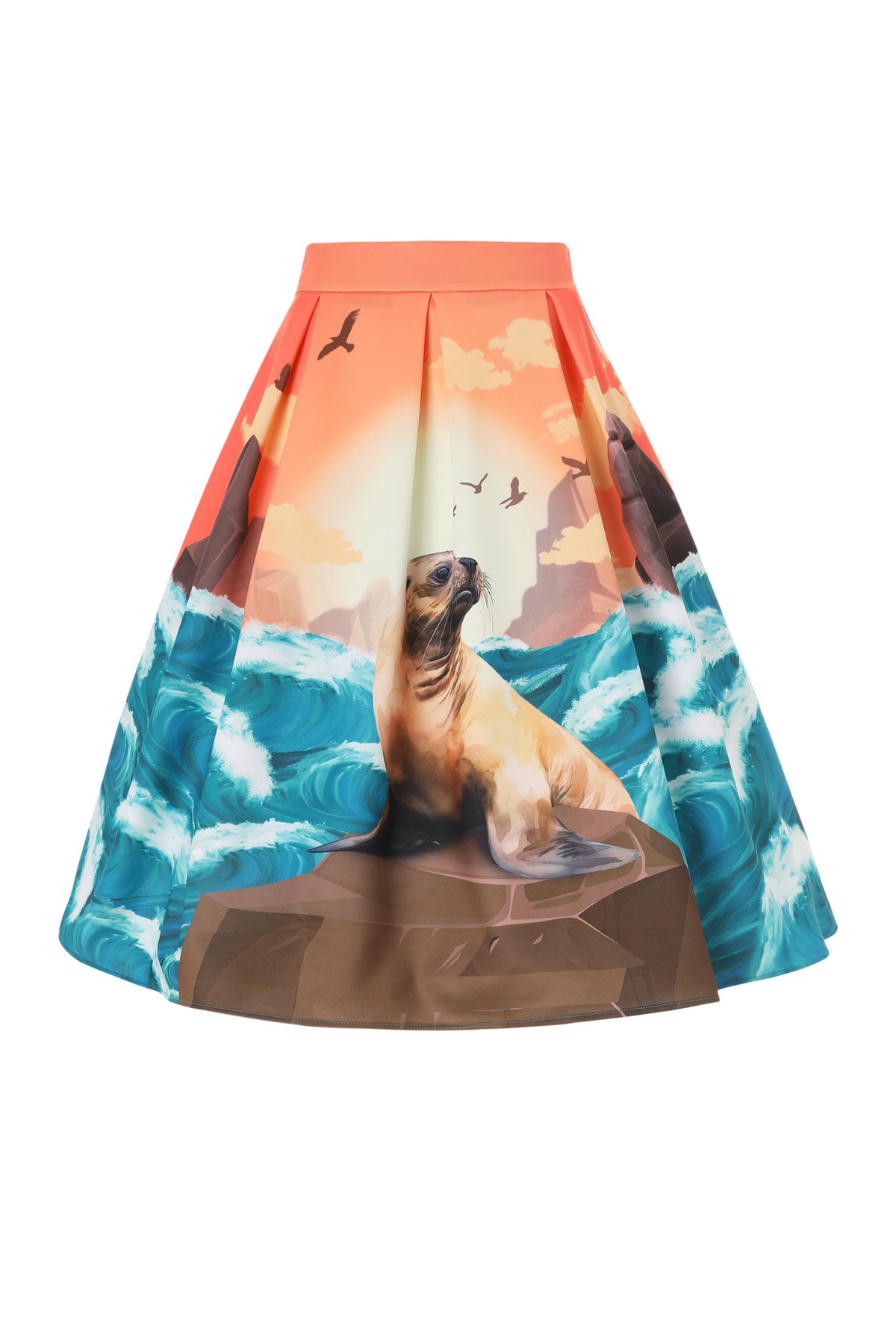 Aisley Seal At Sunset Box Pleated Skirt 3 Aisley Seal At Sunset Box Pleated Skirt - Image 3