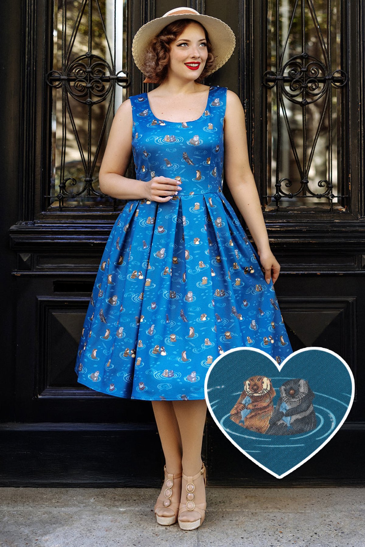Amanda Blue Otter Family Tea Dress 1 Amanda Blue Otter Family Tea Dress