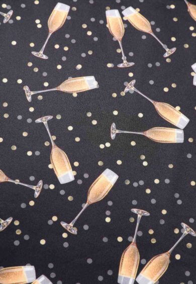 Amanda Flared Black Champagne Glasses Celebration Dress – New In | Kitty Darling