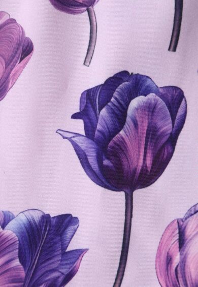 Amanda Lilac Scoop Neck Purple Tulip Print Dress – New In | Kitty Darling