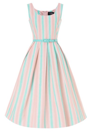 Amanda Pastel Striped Swing Dress – New In | Kitty Darling