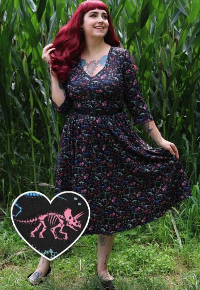 Billie Black Dinosaur Fossil Dress – New In | Kitty Darling
