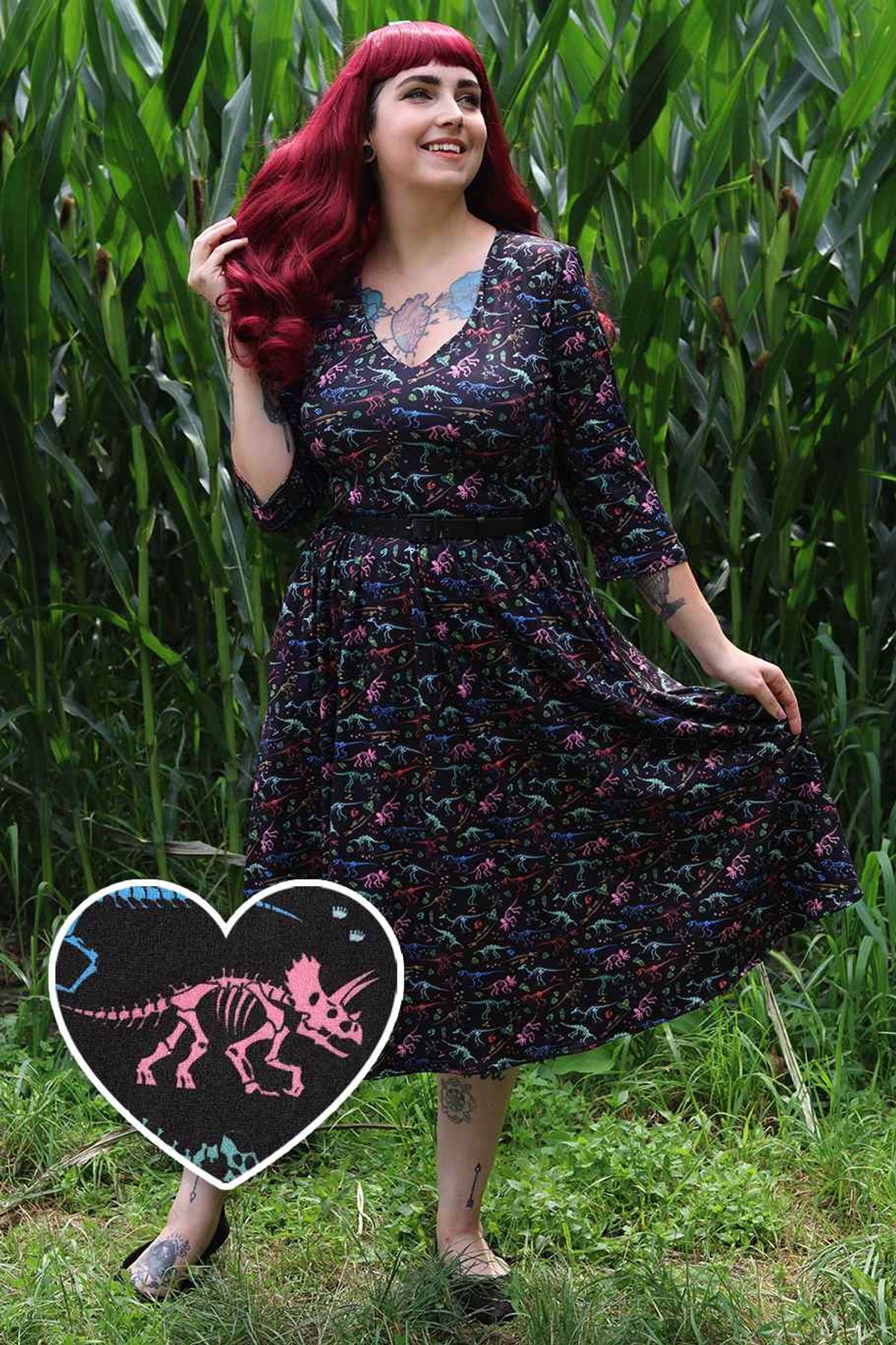 Billie Black Dinosaur Fossil Dress 1 Billie Black Dinosaur Fossil Dress