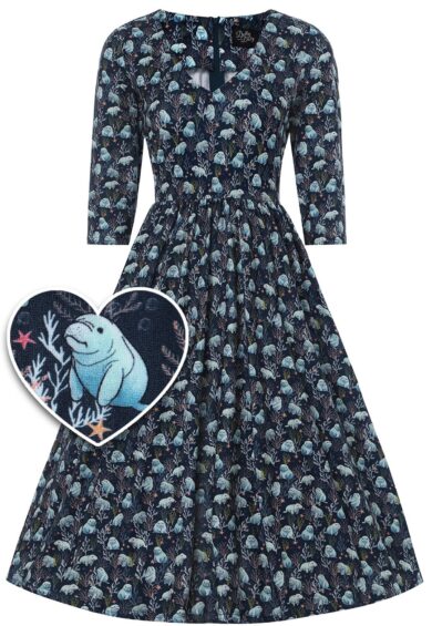 Billie Blue Manatee Long Sleeved Dress – New In | Kitty Darling