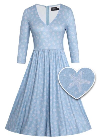Billie Blue Seashell Casual Dress – New In | Kitty Darling