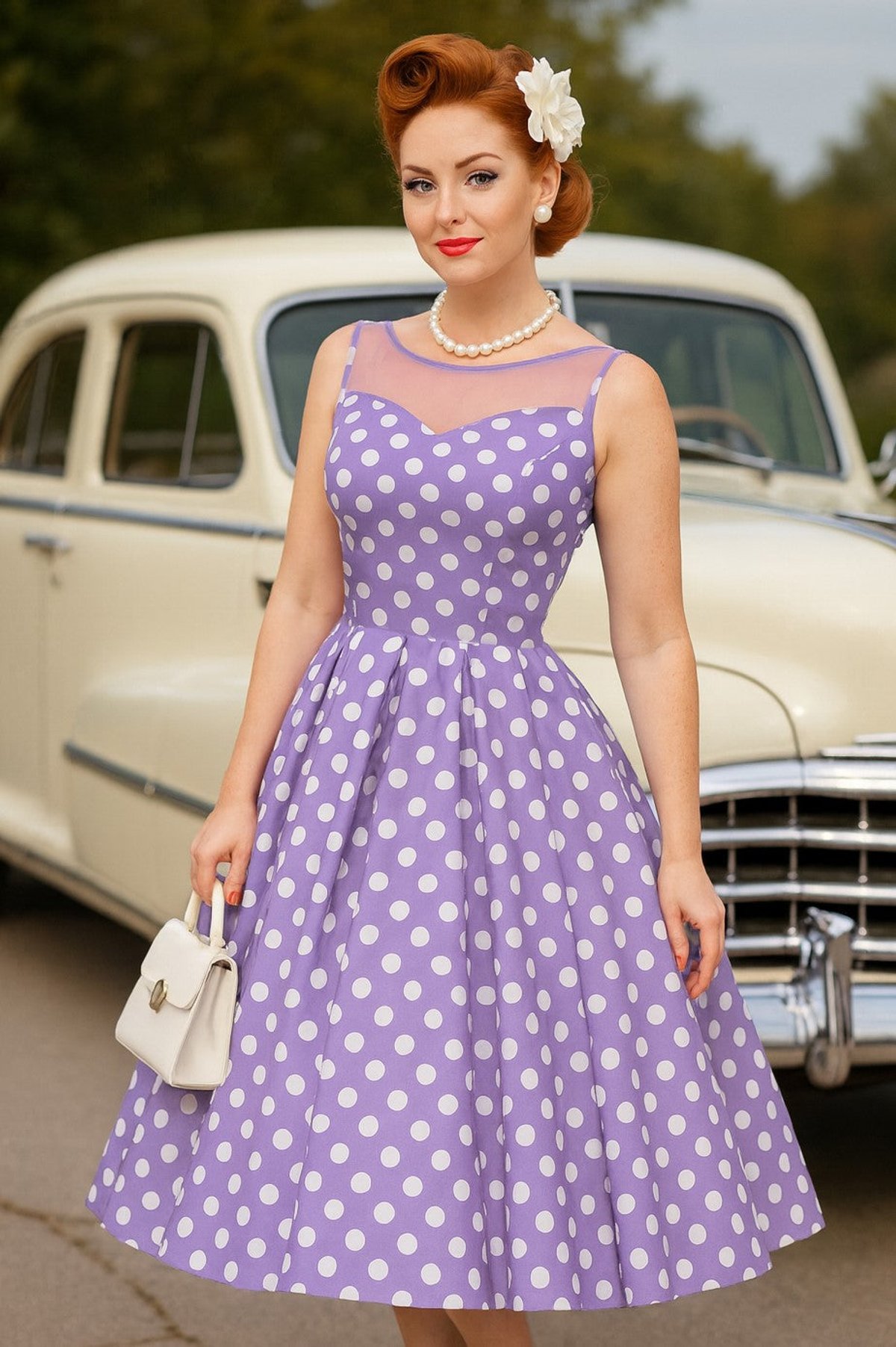 Blair Lilac Polka Dot Mesh Dress 1 Blair Lilac Polka Dot Mesh Dress