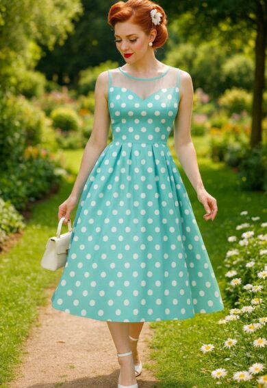 Home 29 Blair Mint Green Polka Dot Mesh Dress – New In | Kitty Darling