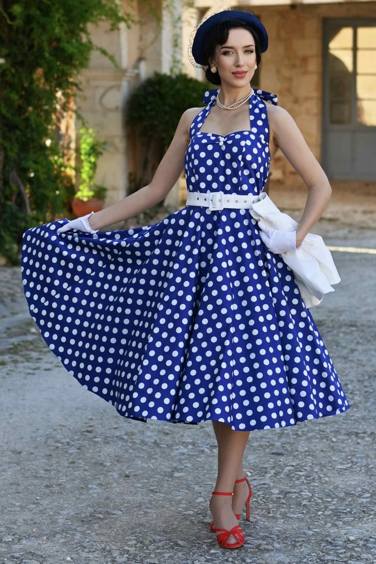 Daisy Navy Polka Dot Dress 1 Daisy Navy Polka Dot Dress