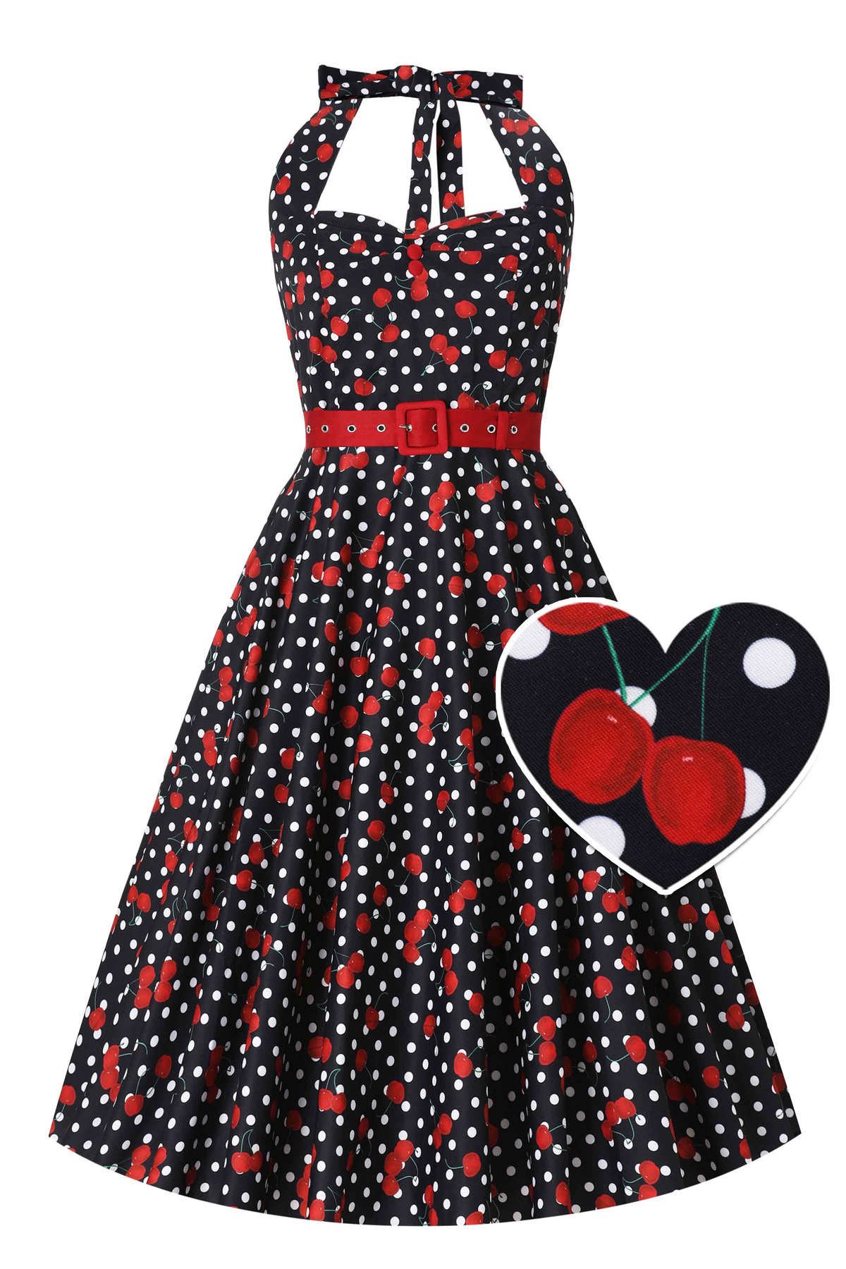 Daisy Rockabilly Cherry Halter Dress 1 Daisy Rockabilly Cherry Halter Dress