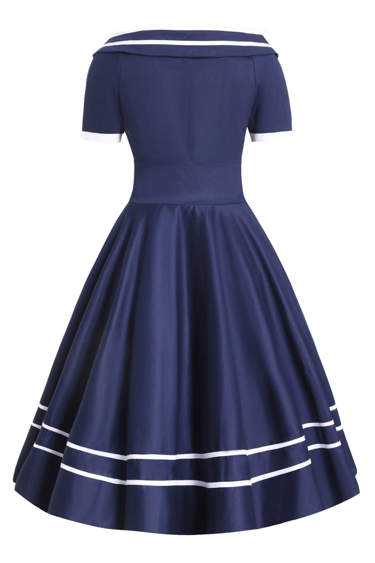 Darlene Navy Embroidered Anchor Nautical Dress 2 Darlene Navy Embroidered Anchor Nautical Dress - Image 2