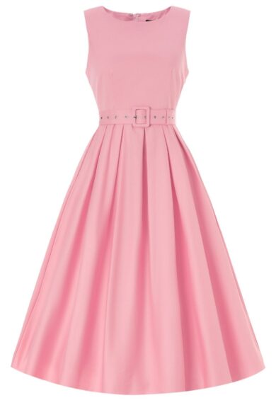 Helen Light Pink Cotton Midi Dress – New In | Kitty Darling