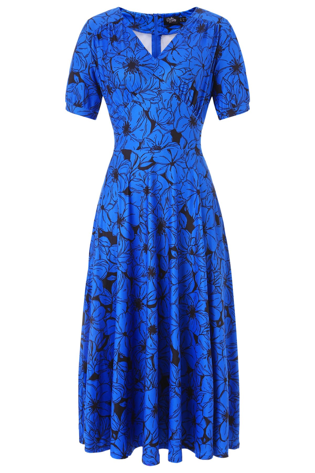 Julia Blue Floral Midi Dress 3 Julia Blue Floral Midi Dress - Image 3
