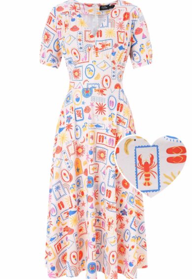 Julia White Casual Beach Vibes Print Summer Ladies Dress – New In | Kitty Darling