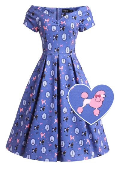 Lily Paris Poodle Off Shoulder Dress – New In | Kitty Darling