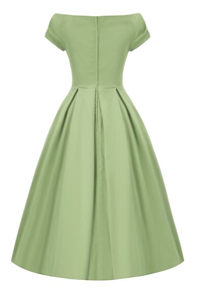 Lily Pistachio Green Off Shoulder Dress – New In | Kitty Darling