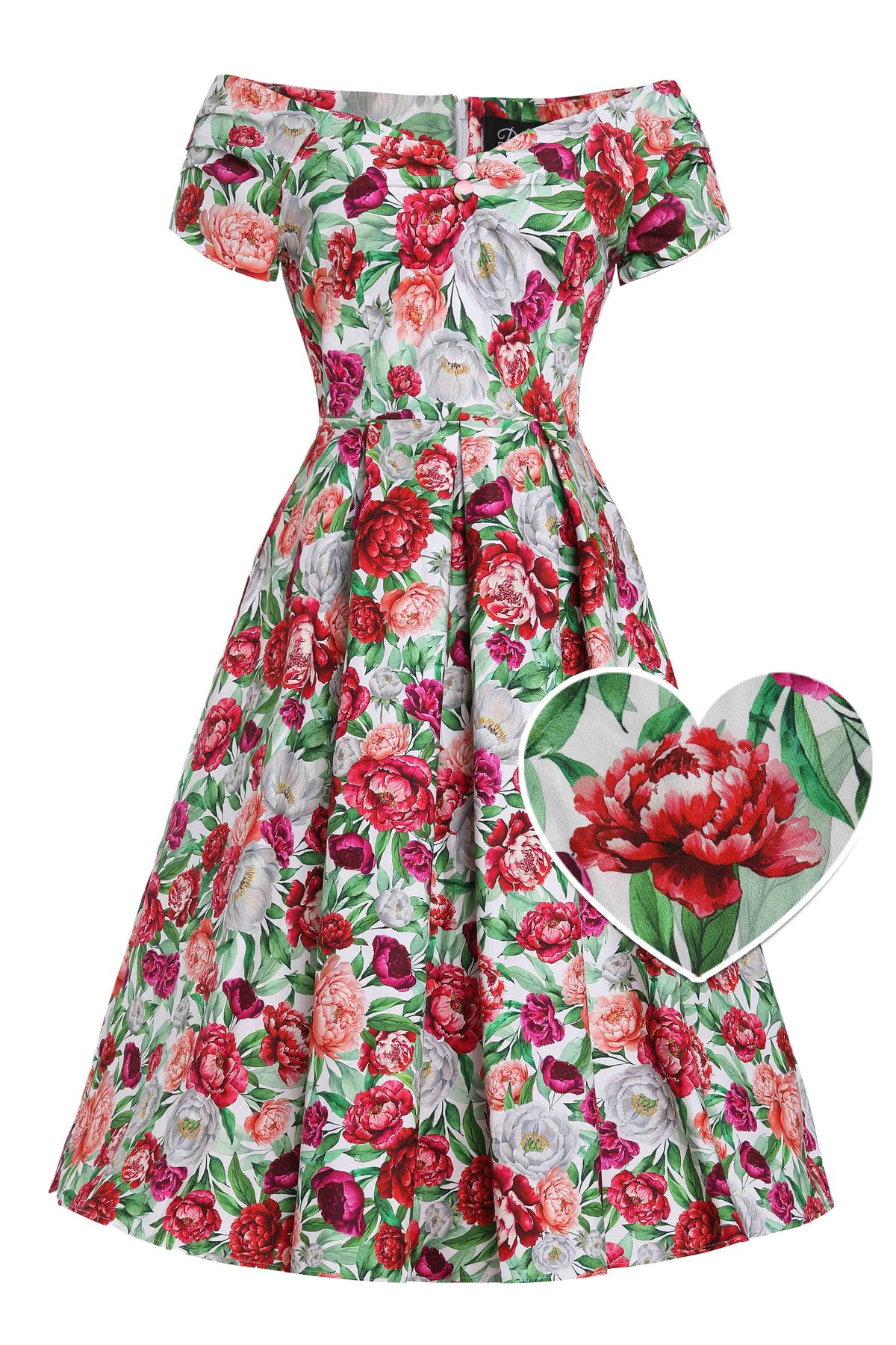 Lily White Peony Off Shoulder Dress 1 Lily White Peony Off Shoulder Dress