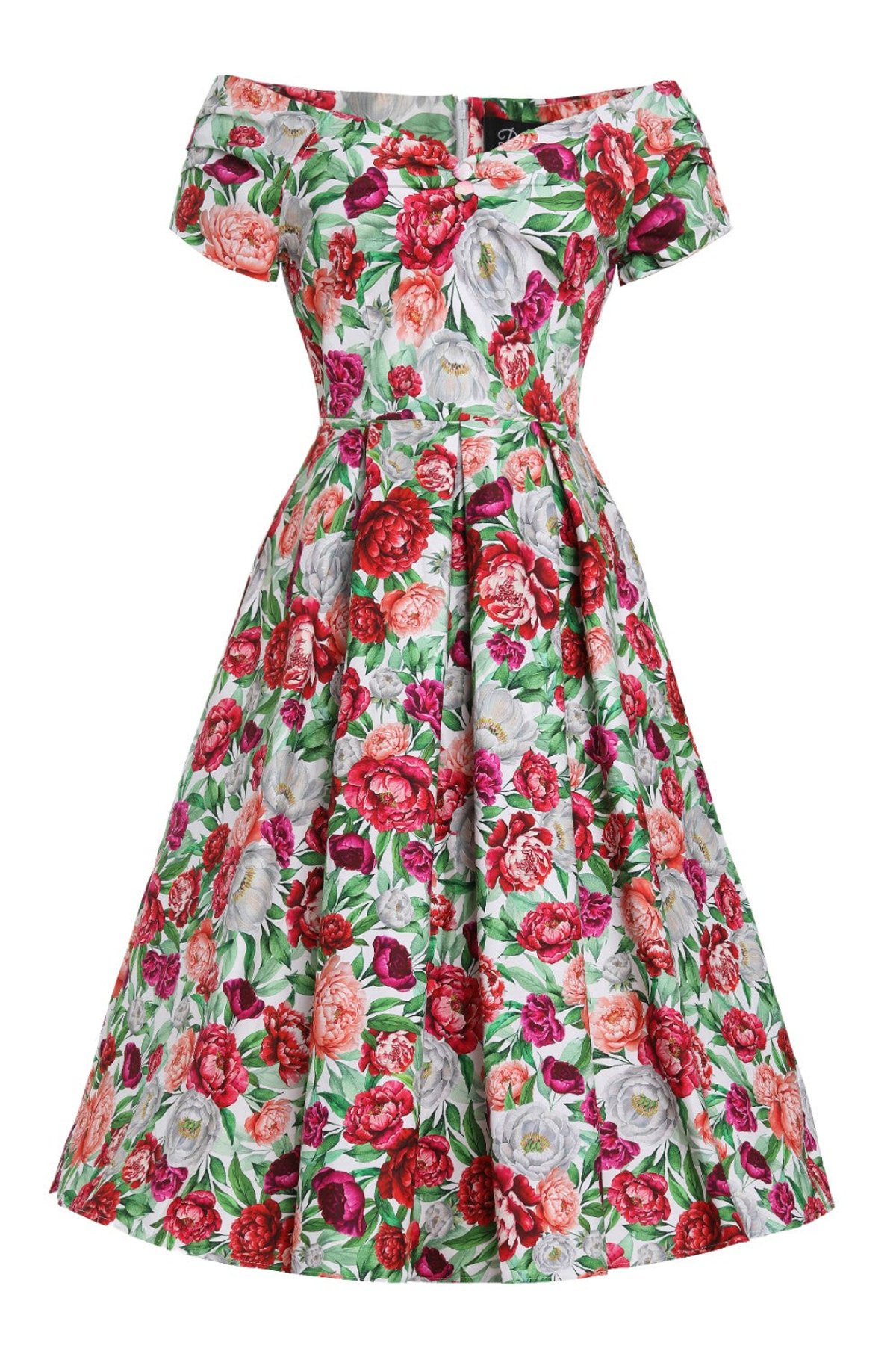 Lily White Peony Off Shoulder Dress 3 Lily White Peony Off Shoulder Dress - Image 3