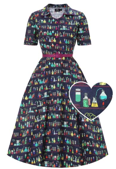 Mabel Blue Science Midi Shirt Dress – New In | Kitty Darling