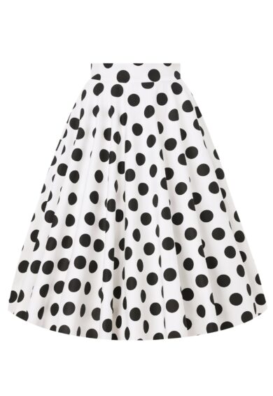 Maisie Monochrome Polka Dot Full Circle Midi Skirt – New In | Kitty Darling