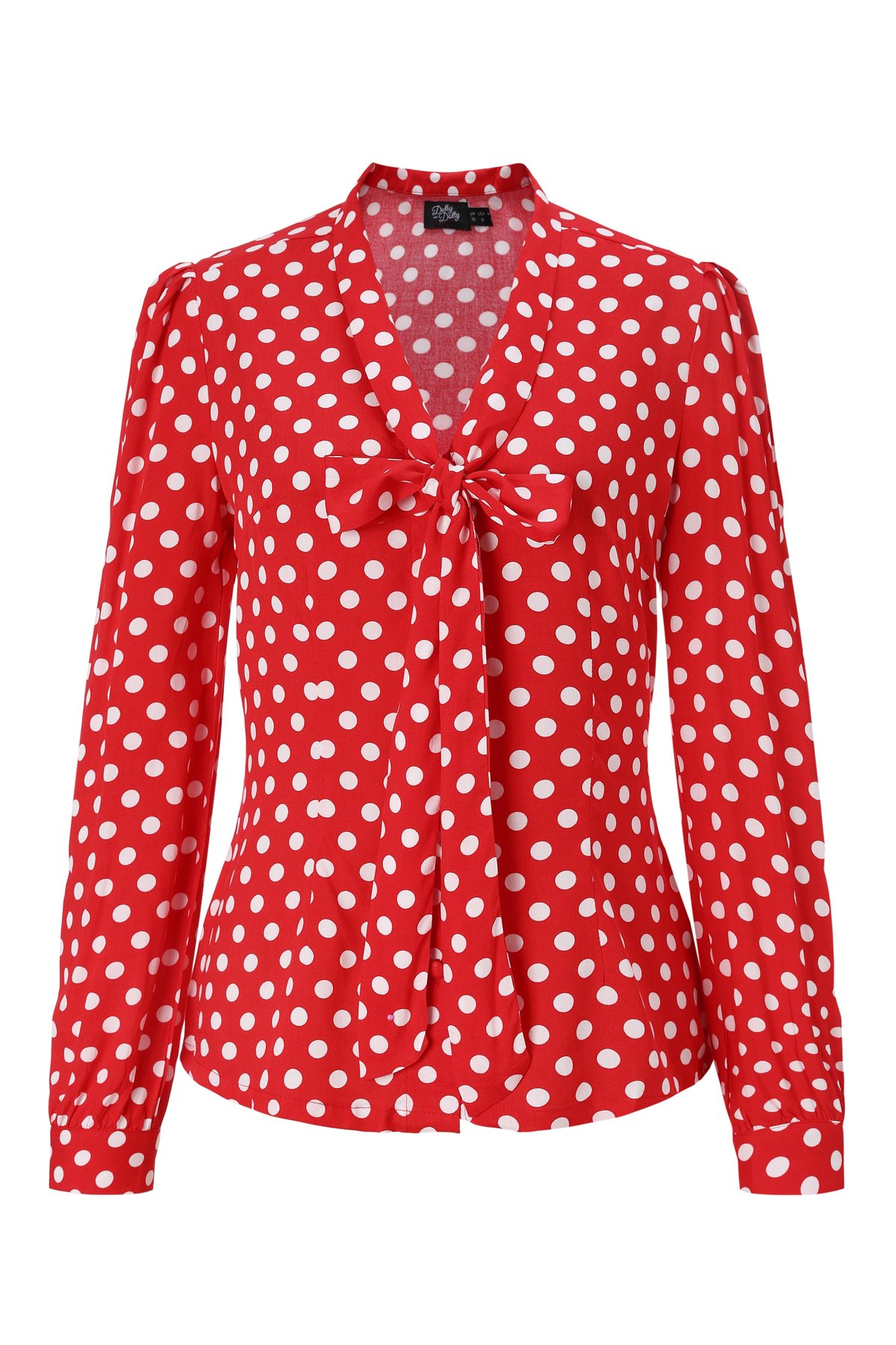 Margaret Retro Red Polka Dot Blouse 1 Margaret Retro Red Polka Dot Blouse