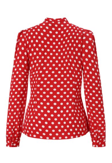 Margaret Retro Red Polka Dot Blouse – New In | Kitty Darling