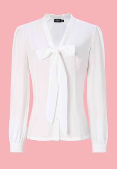Margaret White Bow-Tie Blouse – New In | Kitty Darling