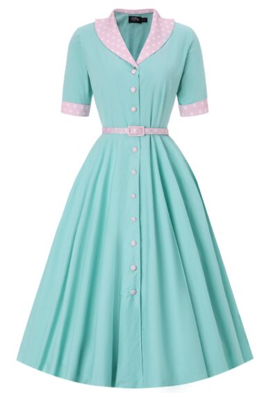 Mollie Baby Blue Full Circle Shirt Dress – New In | Kitty Darling