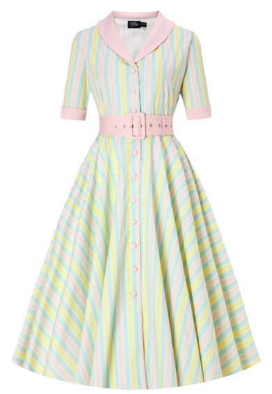 Mollie Multicolored Striped Shirt Dress - Yellow, Green & Pink – New In | Kitty Darling