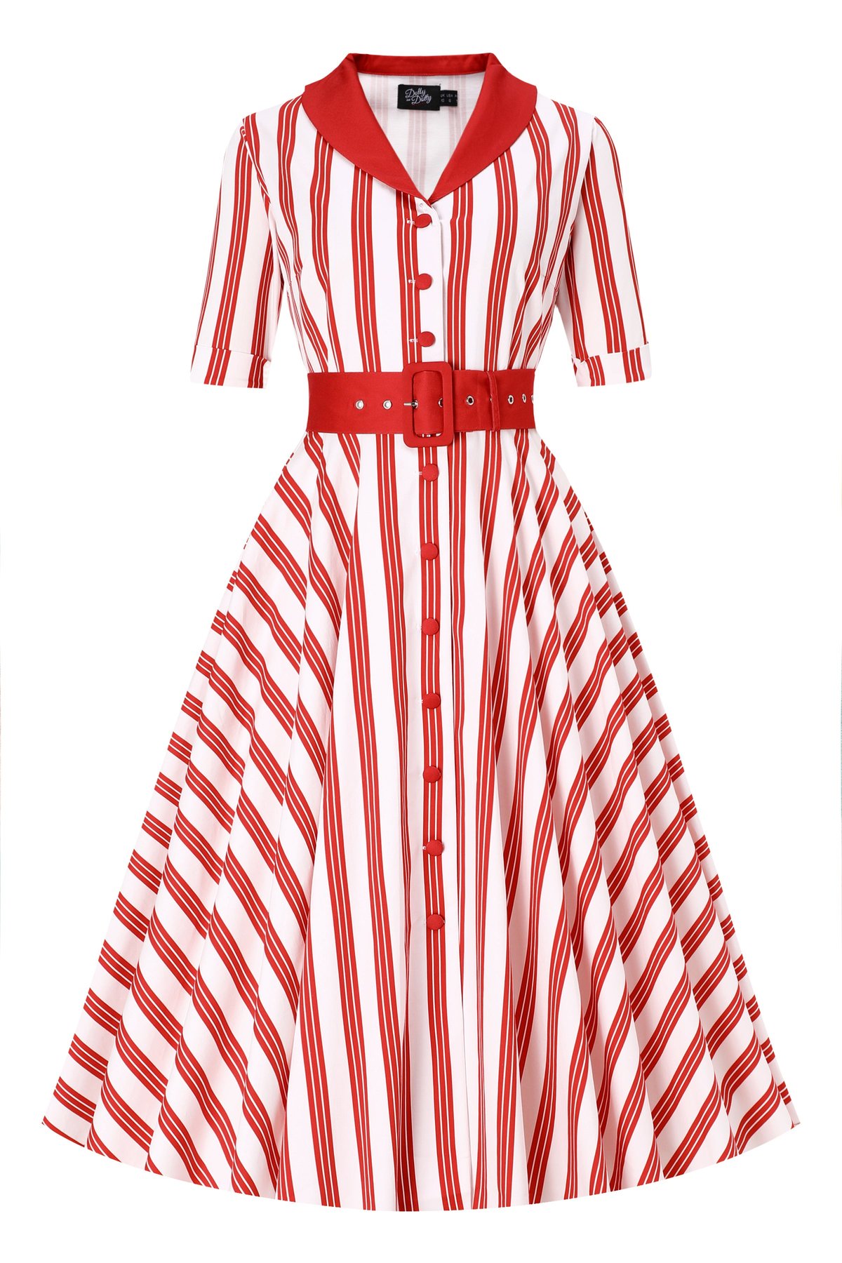 Mollie Red & White Striped Shirt Dress 1 Mollie Red & White Striped Shirt Dress