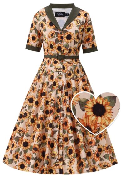 Mollie Sunflower Shirt Dress – New In | Kitty Darling