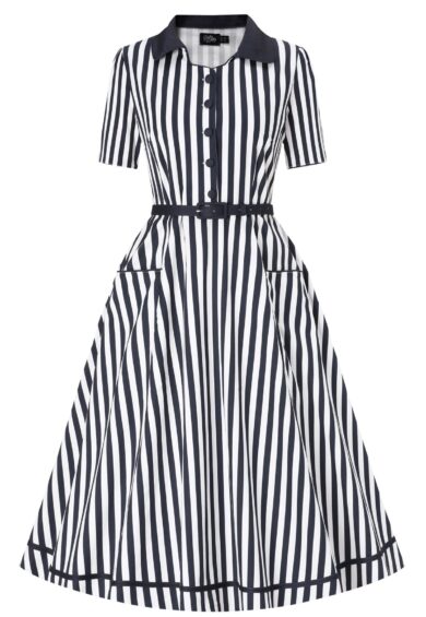 Penelope II Blue & White Striped Shirt Dress – New In | Kitty Darling