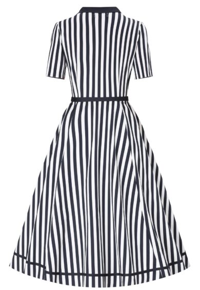 Penelope II Blue & White Striped Shirt Dress – New In | Kitty Darling