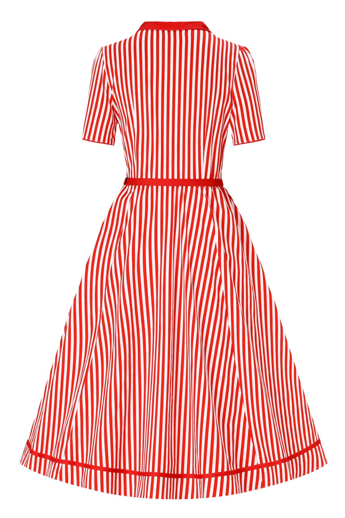 Penelope II Red & White Candy Striped Shirt Dress 3 Penelope II Red & White Candy Striped Shirt Dress - Image 3