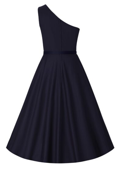 Susan One Shoulder Navy Blue Swing Dress – New In | Kitty Darling